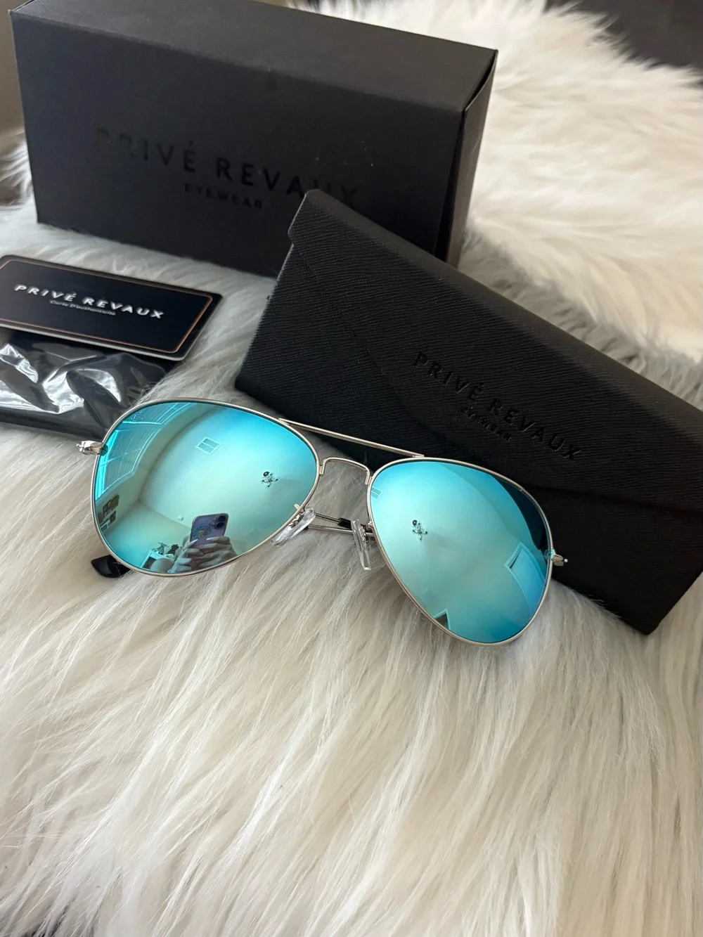 Prive Revaux “The Commando” Polarized Aviator Sunglasses - Blue